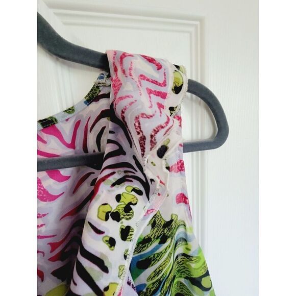 Robert Louis 1X Sleeveless Elastic Waist Floral Stretch Shirt Multi color Ruffle - Picture 4 of 6